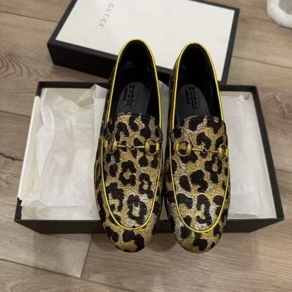 NIB Authentic Gucci Jordaan Horsebit Loafer with Leopard Print - Picture 3 of 4